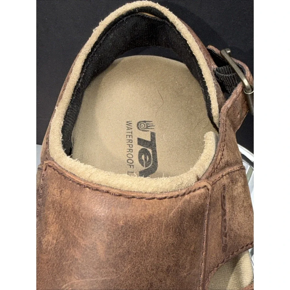 TEVA Mens Suede Sandal Fisherman BROWN US 7 F8004H Outdoor Wear UK 6 Back Buckle